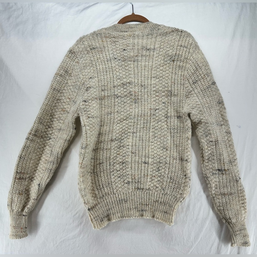 Vintage Pendelton Virgin Wool V Neck Sweater Beige Speckled Knit Mens Size M - Picture 2 of 5